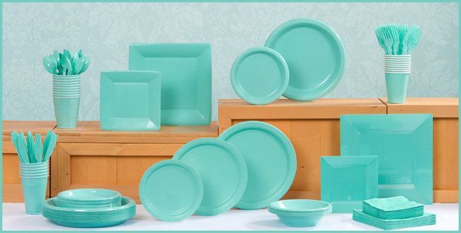 Tiffany Blue/Robins Egg Blue Tableware – Robins Egg Blue Party Supplies – Party City