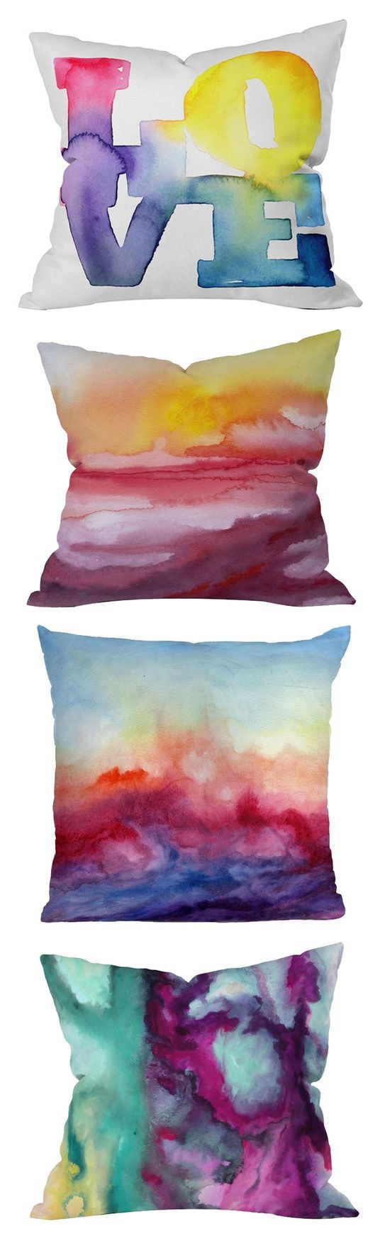 Watercolor pillows