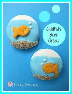white chocolate covered oreos (graham goldfish or one of the sweet flavors)