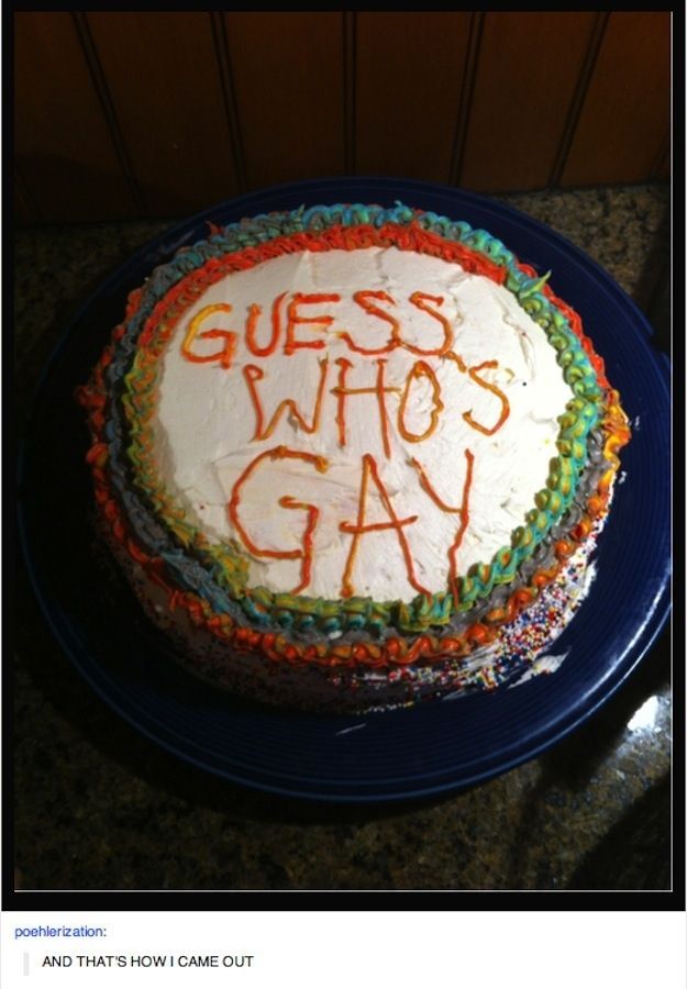 24 Awesomely Creative Ways To Come Out Of The Closet: Bake a cake