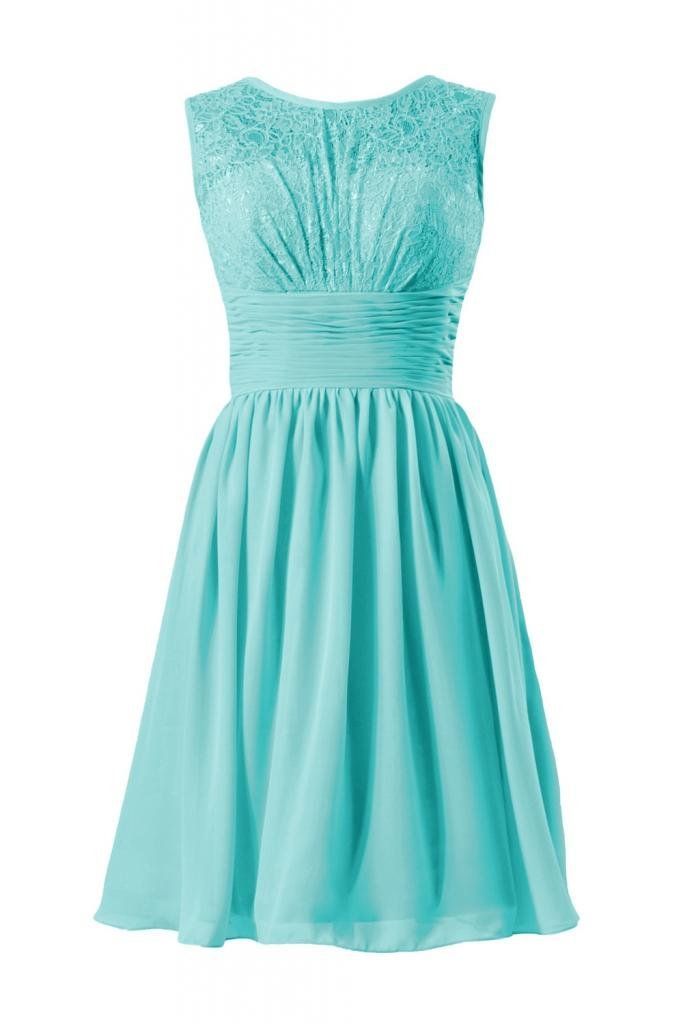 DaisyFormals Vintage Short Lace Bridal Party Dress Formal Dress(BM2529)- Tiffany Blue