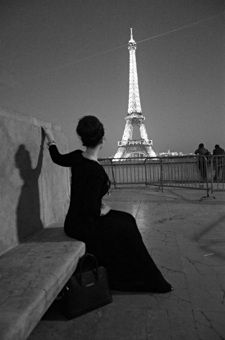 eiffel tower paris france black and white photography audrey hepburn style
