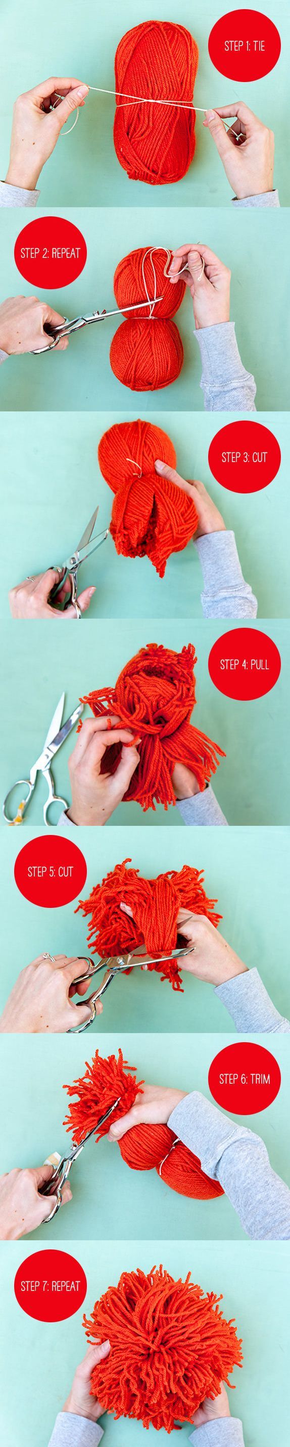 Make the biggest pom-pom youve ever imagined with an entire skein of yarn.
