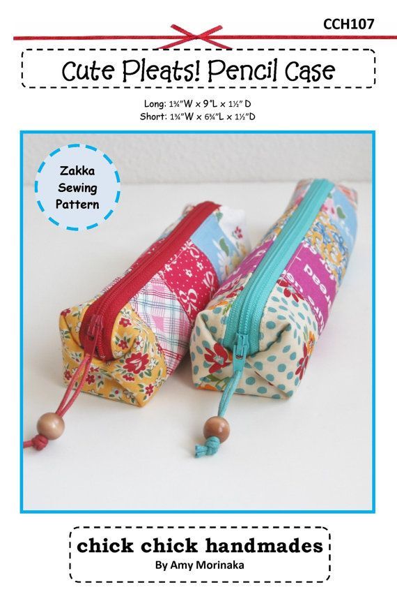 PDF Cute Pleats Pencil Case Sewing Pattern by chickchickhandmade