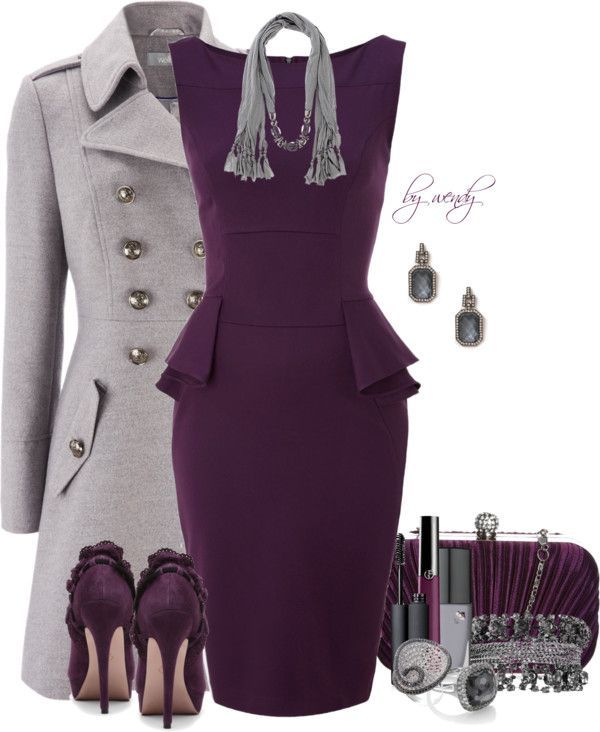 “Purple & Grey and Peplum contest” by wendyfer on Polyvore