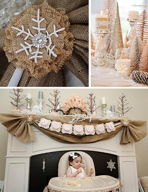 Rustic Winter Wonderland 1st Birthday Party — wow, this is gorgeous! Dont think I could pull this off, though….