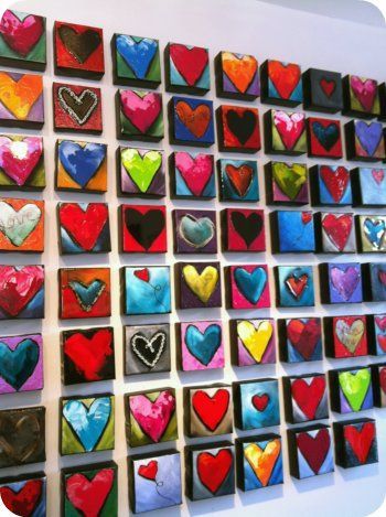 Wall of harts, via Flickr. Valentine bulletin board idea