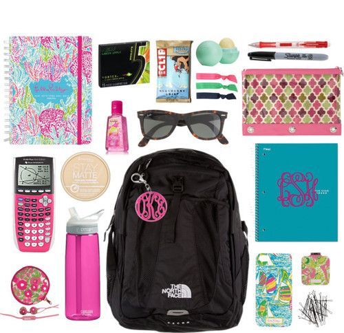Whats in my School Bag by classically-preppy featuring a wayfare  liked on PolyvoreLilly Pulitzer  case / J.Crew wayfare /
