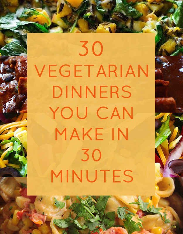 30 Quick Dinners With No Meat – super tasty meal ideas to decrease your meat consumption for #MeatlessMonday! Or anytime, if youre