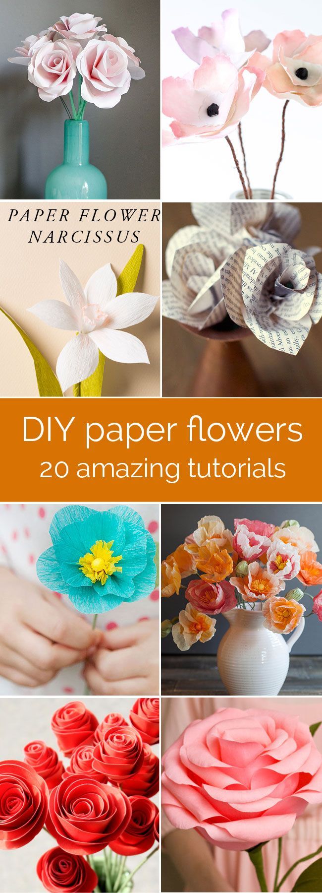 amazing collection of DIY paper flower tutorials – these look so real! perfect for weddings, parties, or just home decor. all with