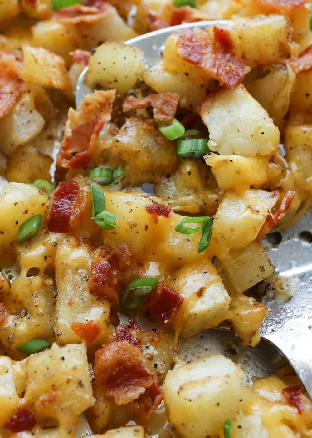 Crispy Cheese and Bacon Potatoes are a great side dish for any meal – recipe by Barefeet In The Kitchen