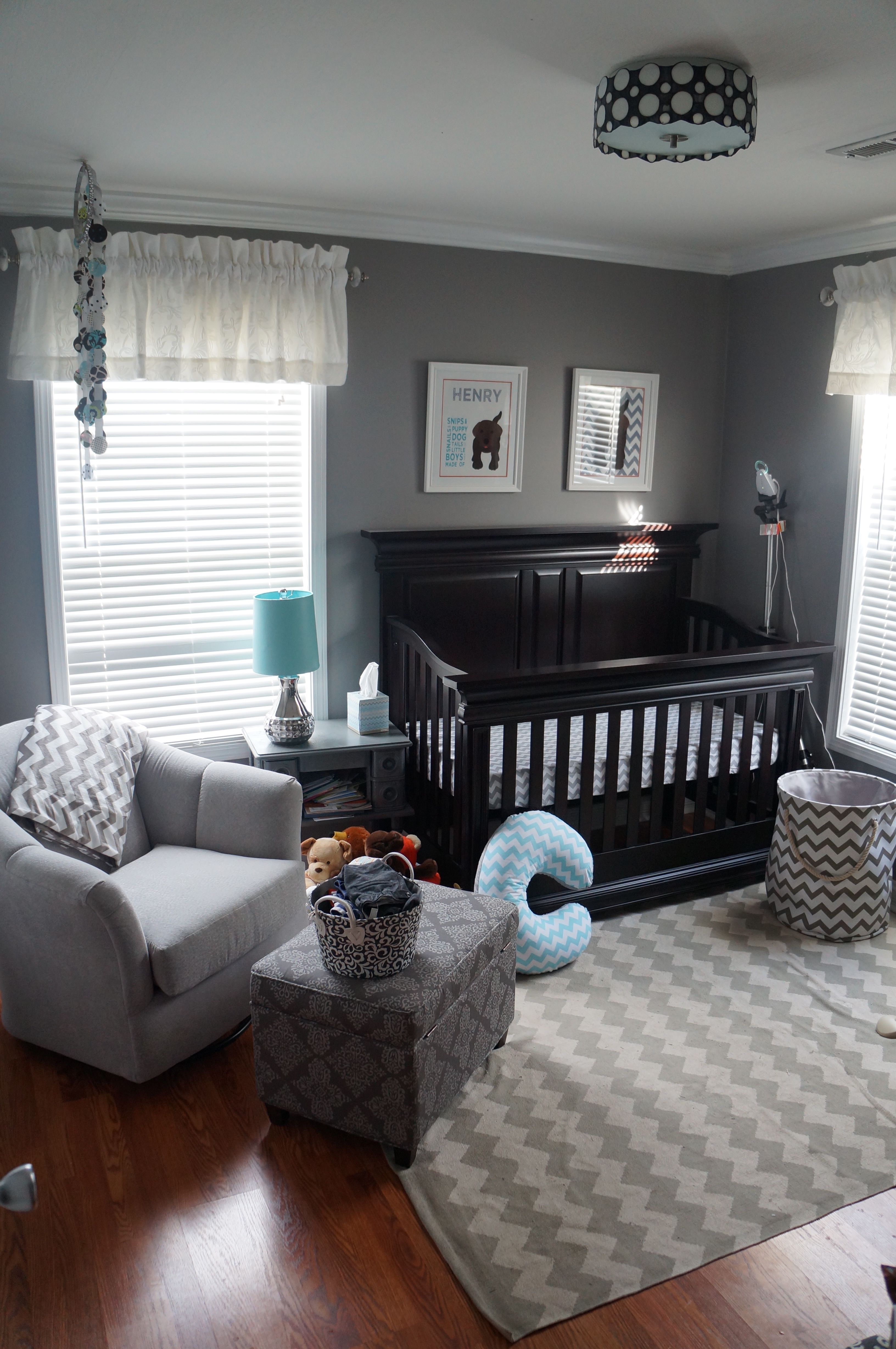 I love grey for a nursery. You can switch out the accessories and accents for each baby.
