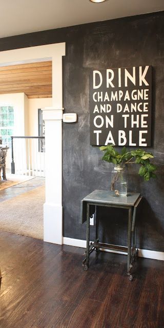My Sweet Savannah: ~finding fall home tour with better homes & gardens~ simple chalkboard wall and typewriter table