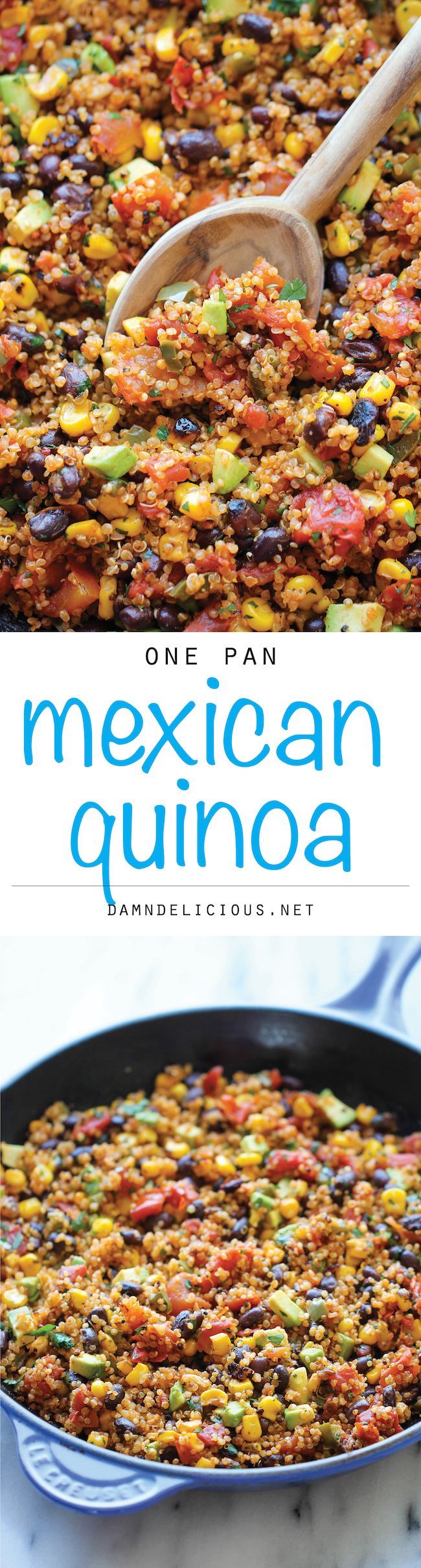 One Pan Mexican Quinoa – Wonderfully light, healthy and nutritious. And its so easy to make – even the quinoa is cooked right in