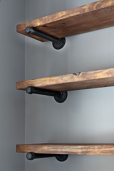 Restoration Hardware Inspired Shelving — With instructions. So easy! I love this idea.