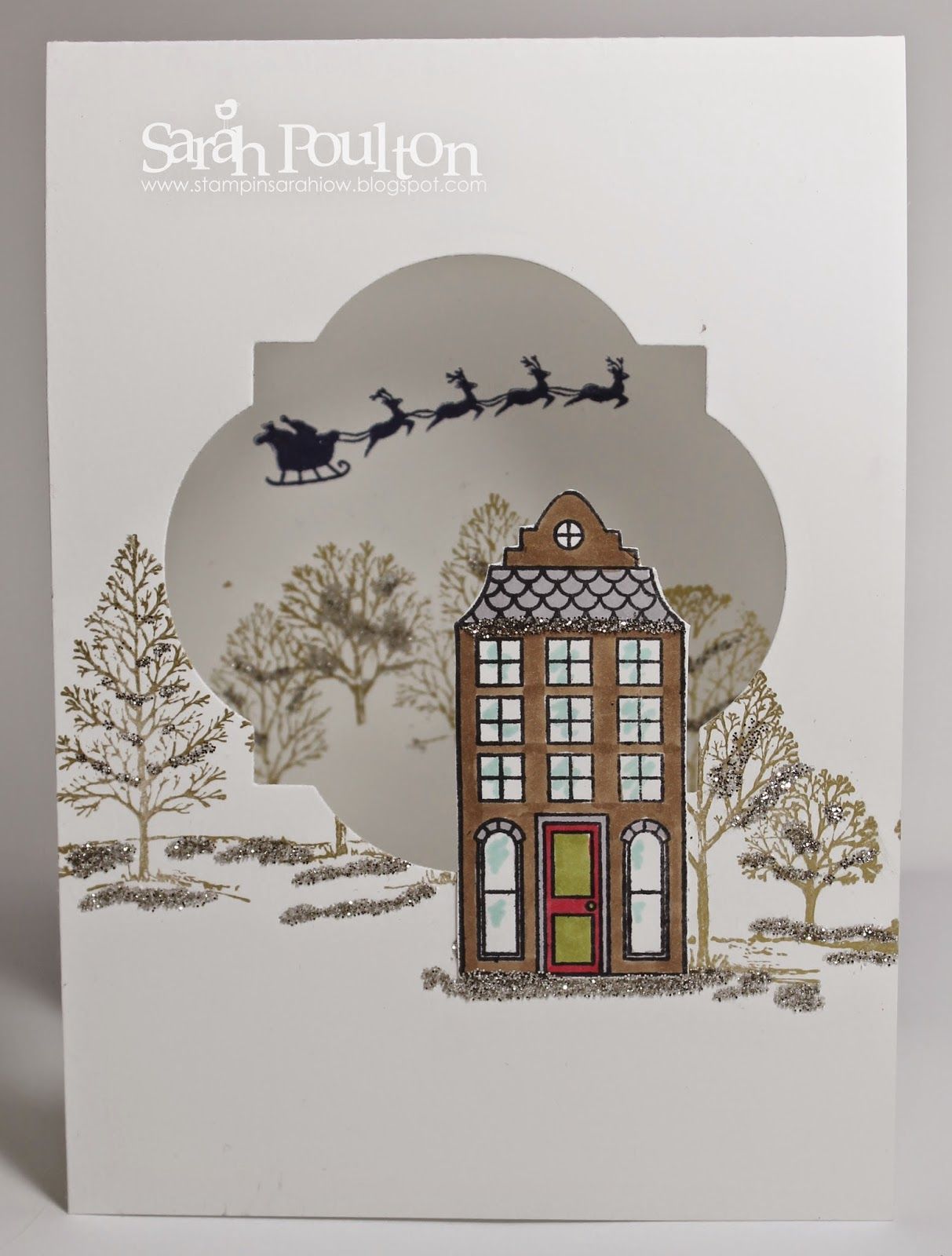 Stampin Sarah!: Lovely as a Tree meets Holiday Home Christmas Card using Stampin Up! products