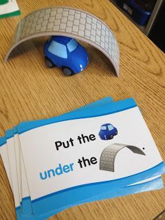 The Autism Tank: Preposition Activity…wondering if i can make something similar. Got to find some good objects