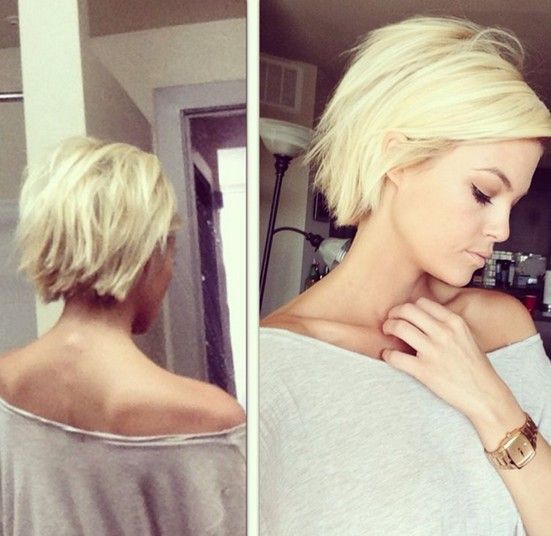 30 Short Hairstyles for Winter: Blunt Haircut for Blonde Hair – love this particular cut!