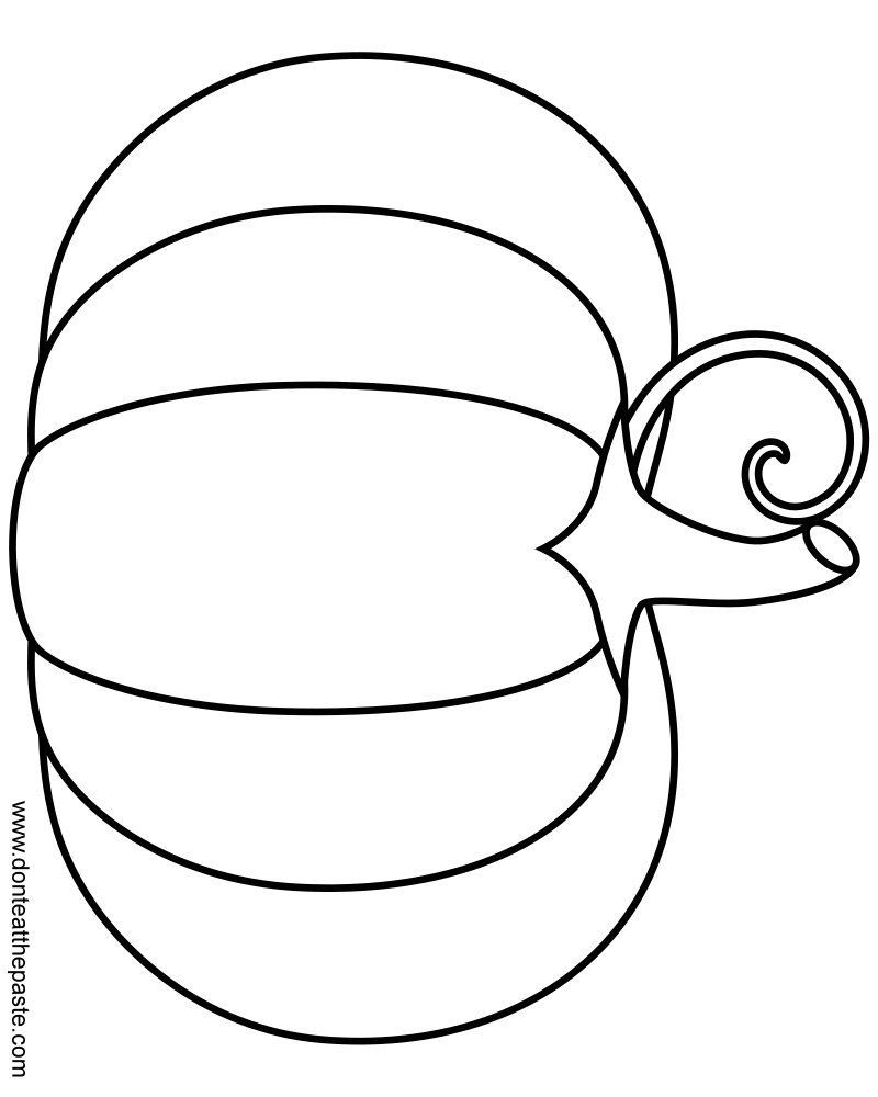 A simple pumpkin coloring page in jpg and transparent PNG format
