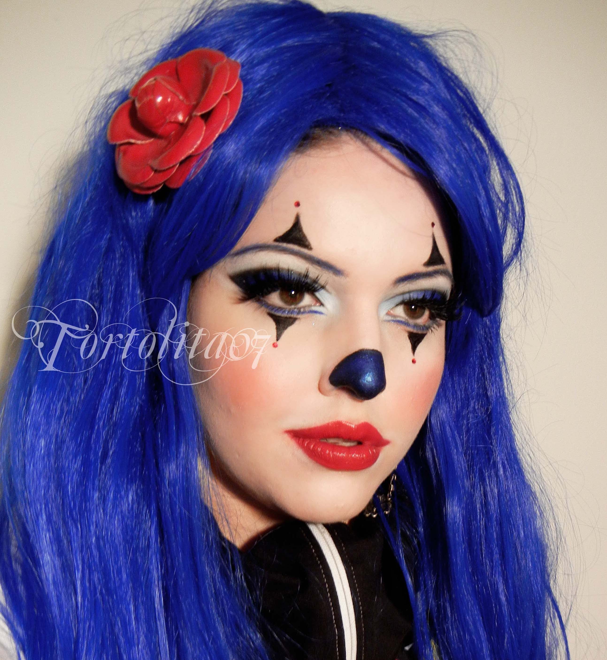 Cute Girly Clown Makeup Tutorial, via YouTube.