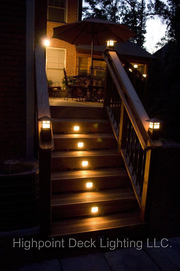 deck lighting some family members should invest in this idea of.lighting up their steps!
