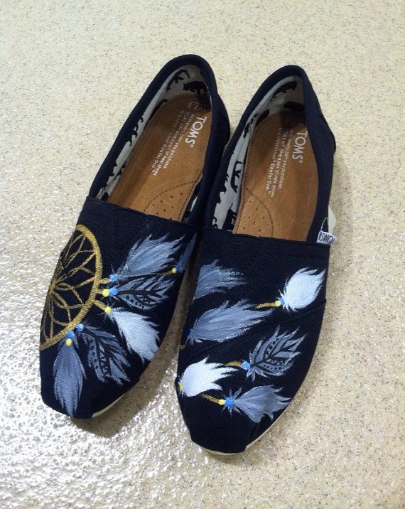 Hand Painted TOMS Shoes Dream Catcher (any color combo) on Etsy, $75.00