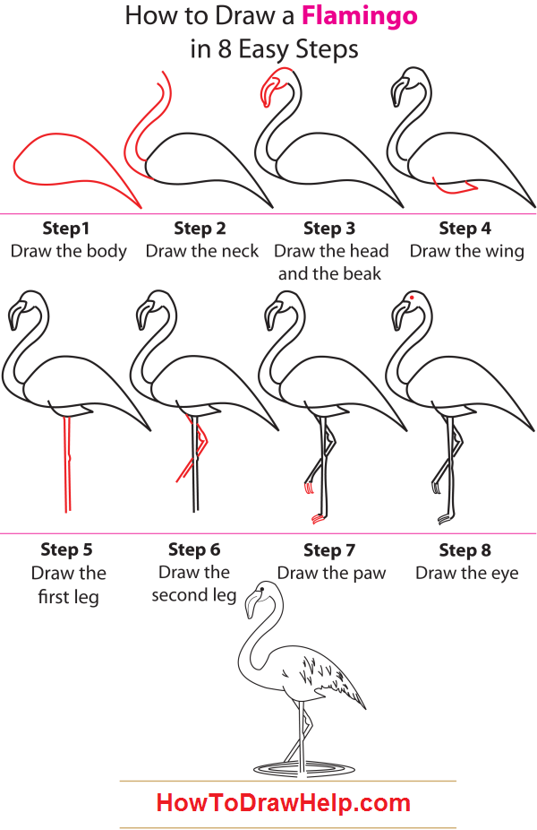 how to draw a flamingo  I actually did this and it turned out pretty good!