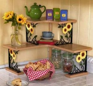 I absolutely need shelves like this for more space in the kitchen! Perfect for that tight corner space.