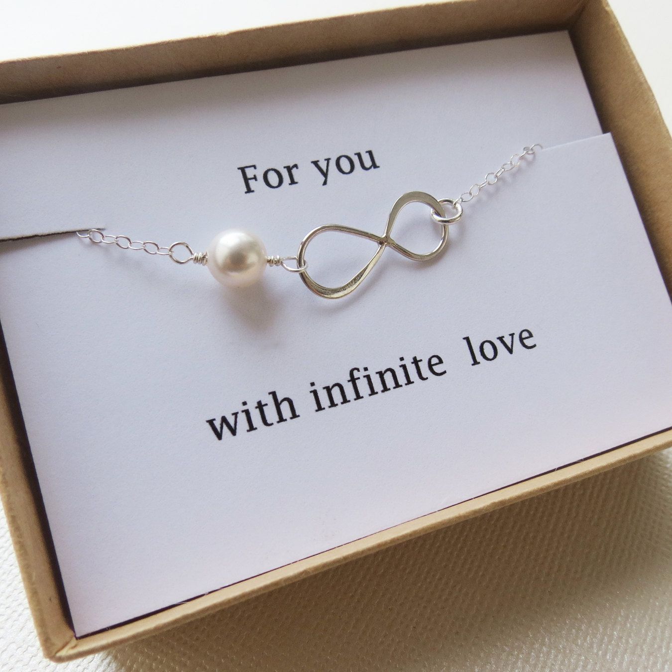 Infinity Bracelet – LOVE –  Holiday Gift – Infinity Jewelry – Card  – Christmas Gift, Best Friend, Mother, Sister – Girlfriend ,