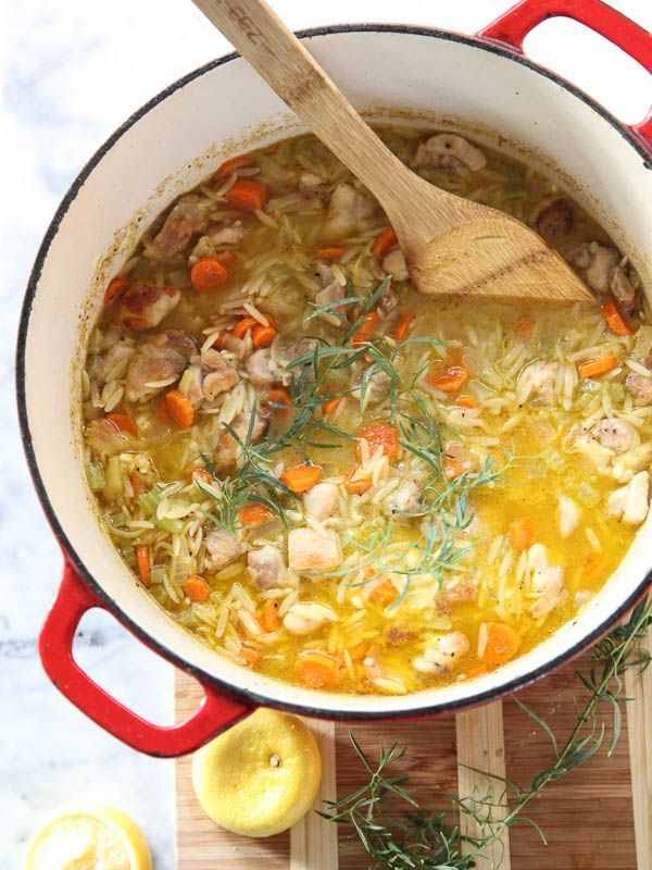 Lemon Chicken Stew; must find a way to make this lower carb (replace flour with almond flower, orzo with some riced cauliflower?)