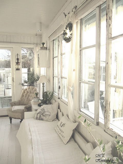 Living room Whitewashed Cottage chippy shabby chic french country rustic swedish decor idea. *** Repinned from Angela Puccioni