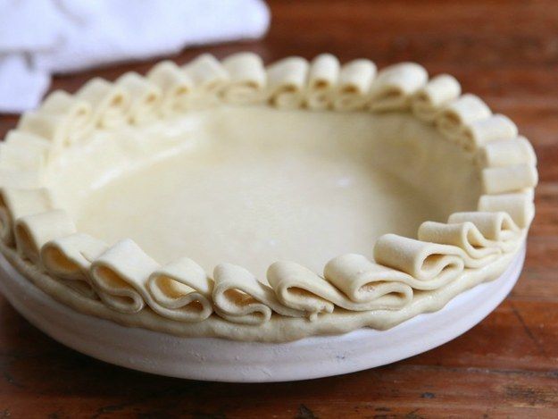 Make a pretty ruffle layer with strips of dough. | 23 Ways To Make Your Pies More Beautiful