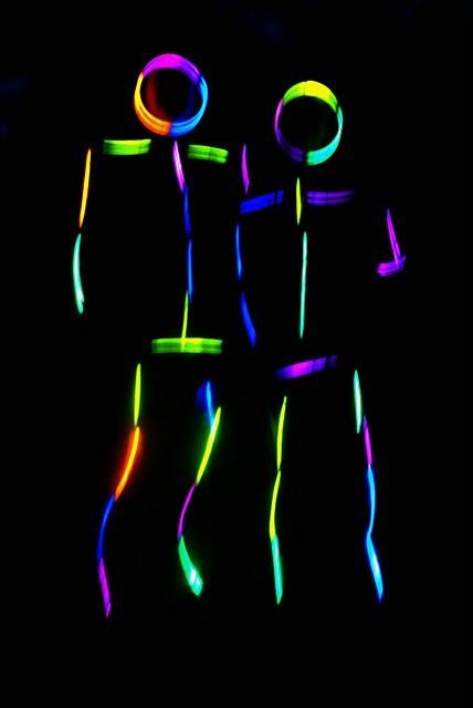 OMG I Have so many guests that would do this if I asked them … Tape glow sticks to yourself for a dance party!