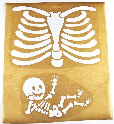 Pregnant Skeleton Iron-on Decal for Halloween or Pregnancy Announcement Maternity Shirt