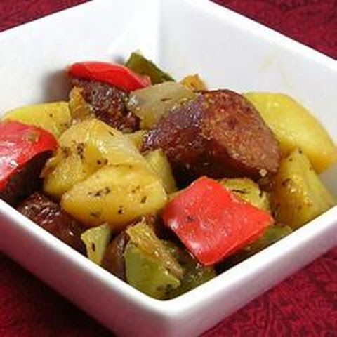 Sausage and Potatoes with Onions and Garlic