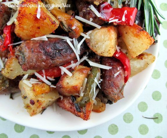 Roasted Sausage Potatoes Peppers ~ love this. Twist on an old favorite ... -   Sausage and Potatoes with Onions and Garlic