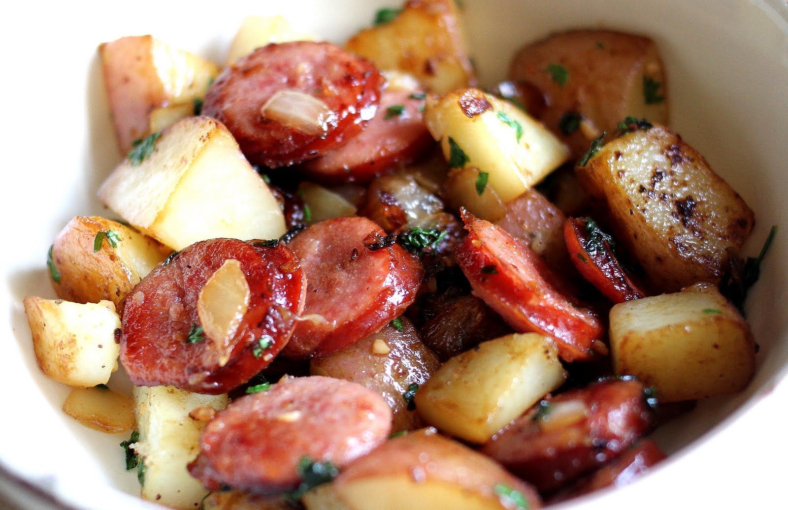 Sausage and Potatoes -   Sausage and Potatoes with Onions and Garlic