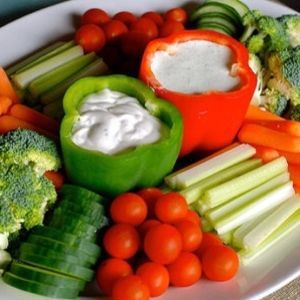 Serve dip in peppers. This would be great for a party or get-together! And it looks so much better than those store-bought trays.