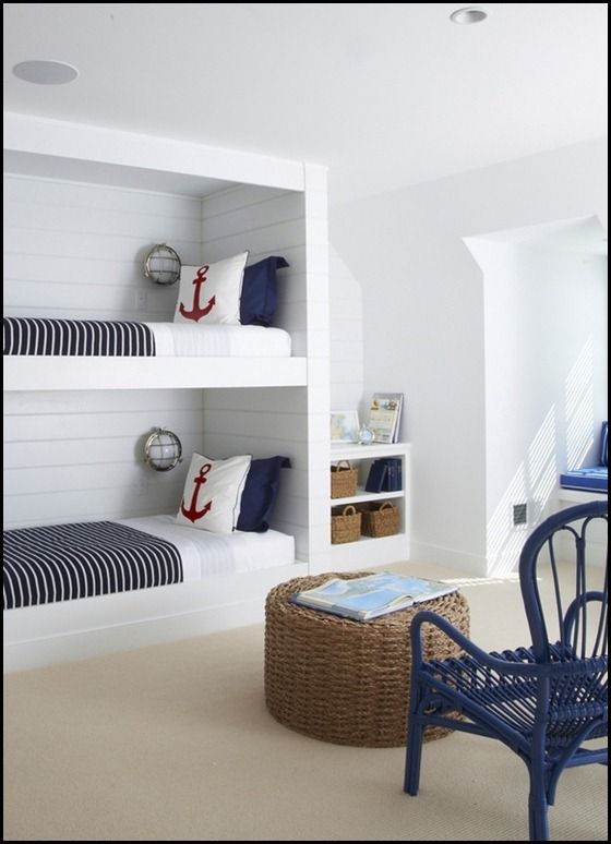 Simple & Chic Bedroom – great for a boys bedroom. Has a beach cottage style by Lynn Morgan