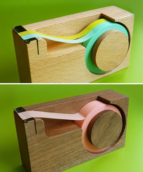…simple wooden tape dispensers for washi masking tape…