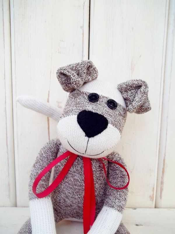 Sock Monkey Doll, Puppy Dog...I kept this pic to use as a guide. Id like to make one of these!