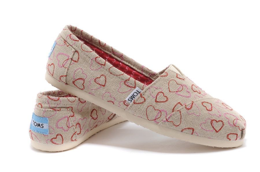 Toms Embroidered Womens Hearts Classics