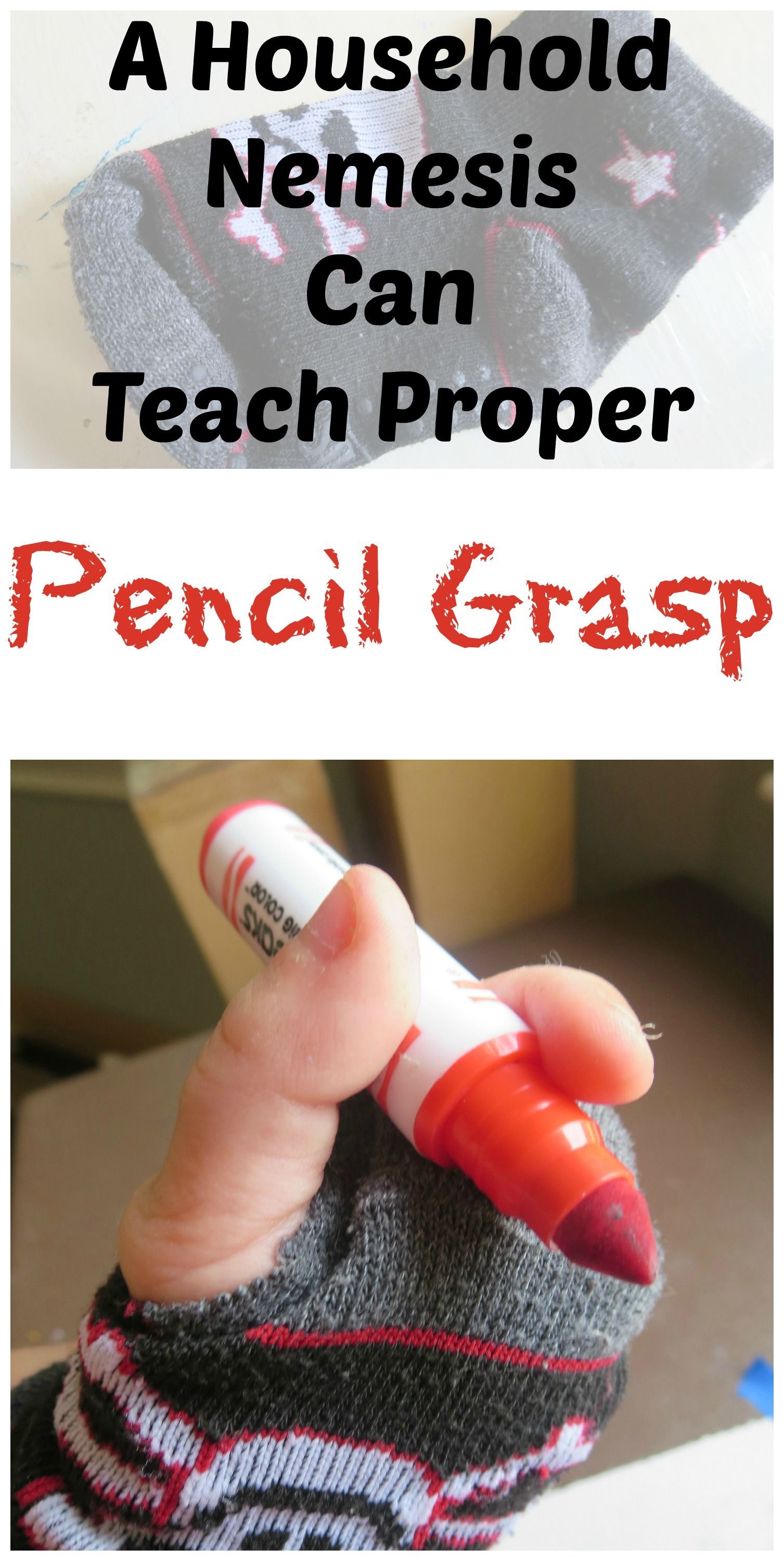 Turn a common household nemesis into something useful! Simple Household Item that Develops a Better Pencil Grasp #SPD