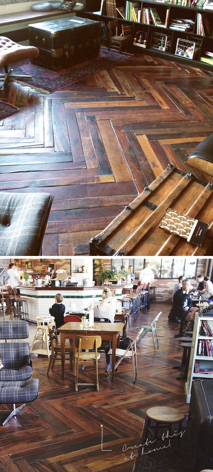 WOOD PALLET FLOOR – I would love to take the wood from my parents grainery and do antique floors