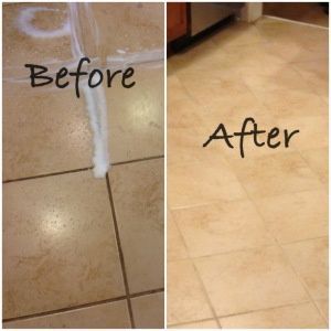 Woolite Foam Carpet Cleaner – Sprays out in foam stream so you can spray right on grout line. Let set several minutes, brush, wipe