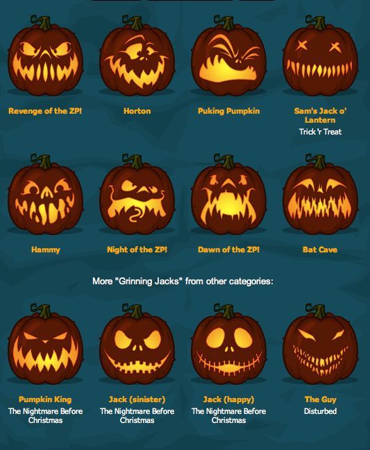 Zombie Pumpkins! The BEST pumpkin carving templates around!