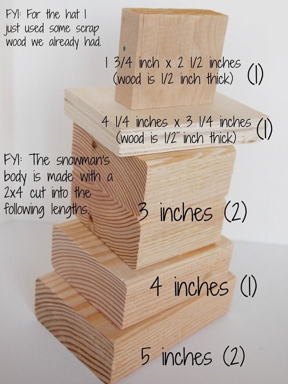 2×4 snowman measurements- how to make a wooden snowman