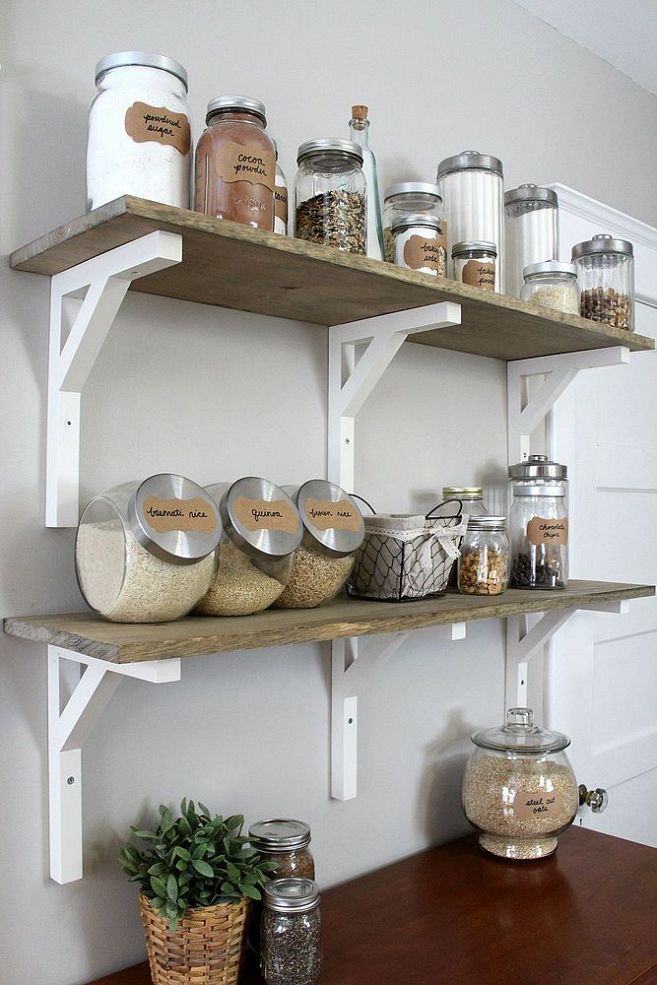 Add storage to your kitchen with trendy DIY open shelving.
