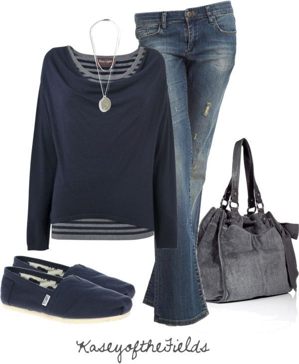 “Blue and Grey” by kaseyofthefields on Polyvore