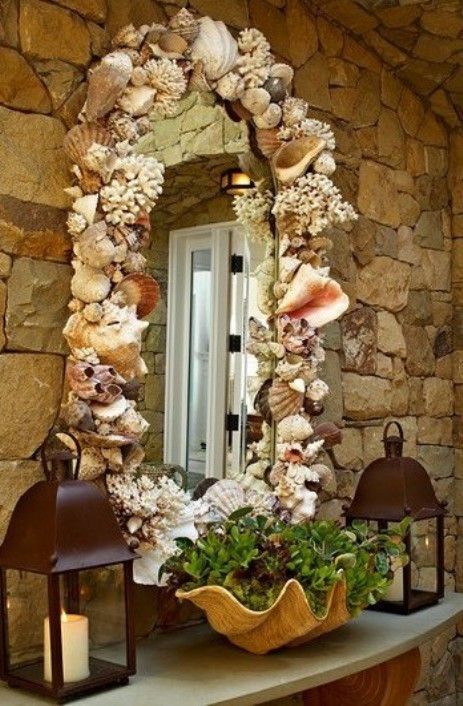 ciao! newport beach: decorating with sea shells this is one big shell mirror I HAVE LOTS OF SEA SHELLS AVAILABLE WANT TO DO IT?